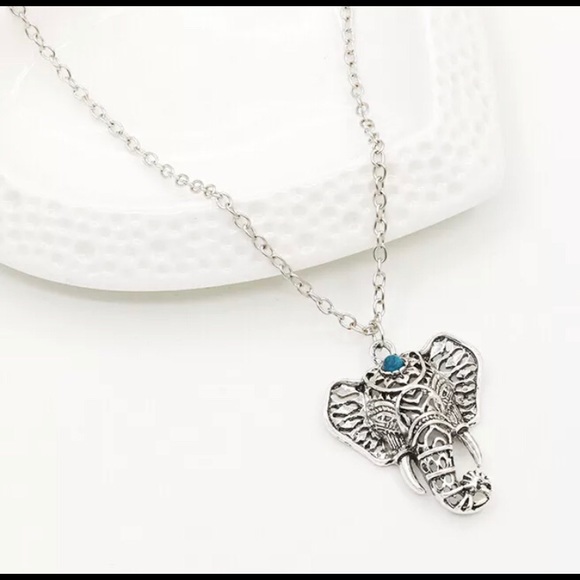 Jewelry - 3 for $20 Elephant Turquoise Blue Silver Necklace